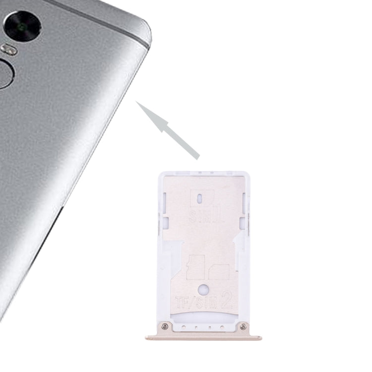For Xiaomi Redmi Note 4X SIM & SIM / TF Card Tray(Gold) - Card Tray by PMc TechLife | Online Shopping South Africa | PMc TechLife | Buy Now Pay Later Mobicred
