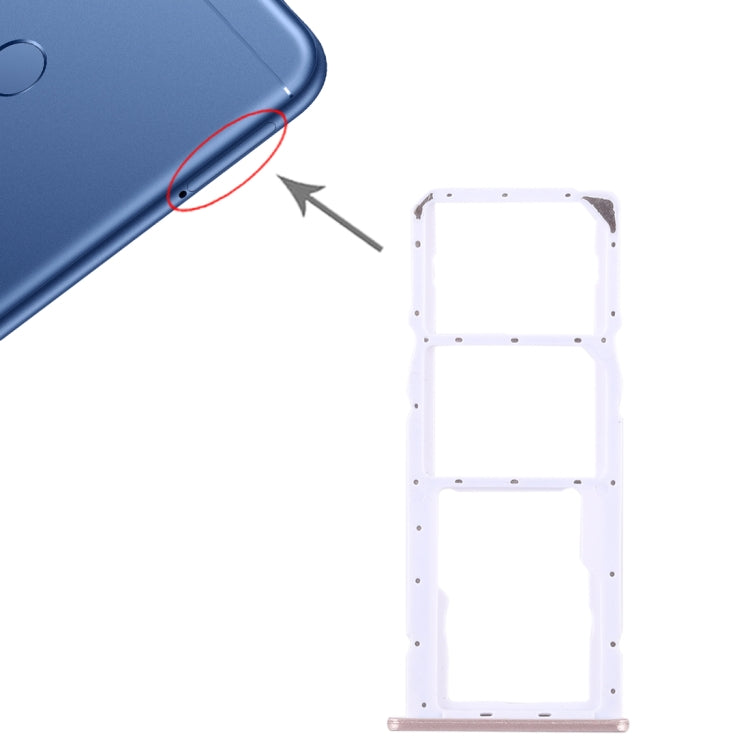 2 SIM Card Tray + Micro SD Card Tray for Huawei Honor Play 7C(Gold) - Card Socket by PMc TechLife | Online Shopping South Africa | PMc TechLife | Buy Now Pay Later Mobicred