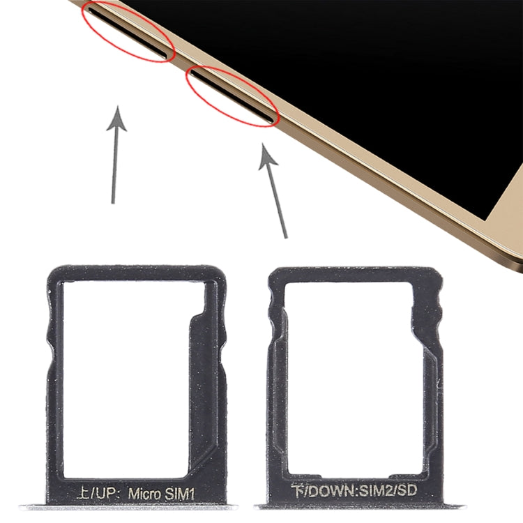 SIM Card Tray + SIM Card Tray / Micro SD Card for Huawei Enjoy 5s (Silver) - Card Socket by PMc TechLife | Online Shopping South Africa | PMc TechLife | Buy Now Pay Later Mobicred