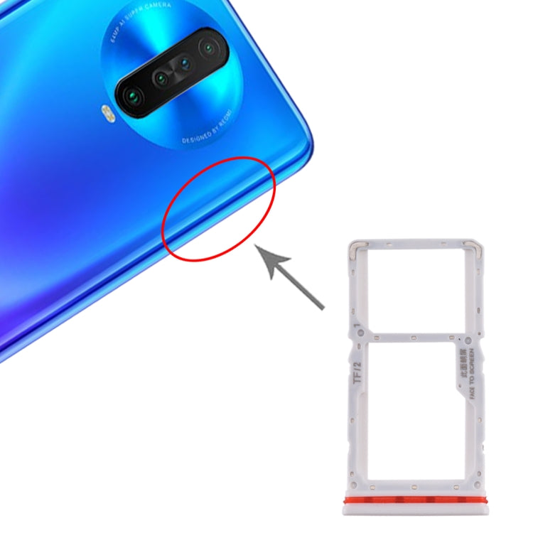 SIM Card Tray + SIM / Micro SD Card Tray for Xiaomi Redmi K30 4G(White) - Card Tray by PMc TechLife | Online Shopping South Africa | PMc TechLife | Buy Now Pay Later Mobicred