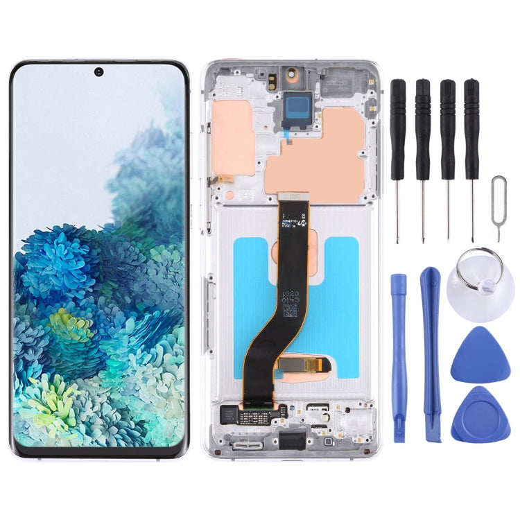 Original Super AMOLED LCD Screen for Samsung Galaxy S20+ 5G SM-G986B/G985 Digitizer Full Assembly with Frame (Silver) - free shipping - PMc TechLife - Order now!