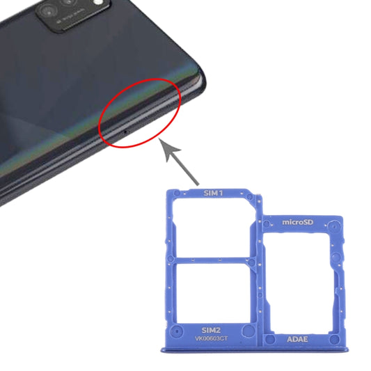 For Samsung Galaxy A41 / A415 SIM Card Tray + SIM Card Tray + Micro SD Card Tray (Blue) - Galaxy A Series Parts by PMC Jewellery | Online Shopping South Africa | PMC Jewellery | Buy Now Pay Later Mobicred