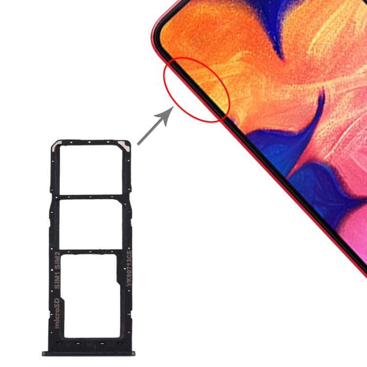 For Galaxy A10 SIM Card Tray + SIM Card Tray + Micro SD Card Tray (Black) - free shipping - PMc TechLife - Order now!