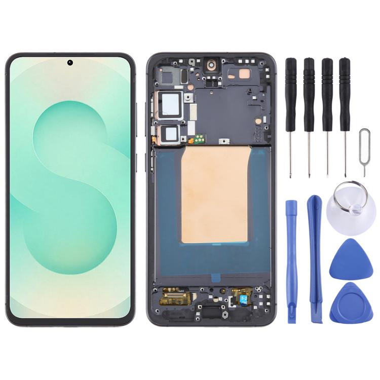 For Samsung Galaxy S25+ SM-S936B OLED LCD Screen Digitizer Full Assembly with Frame (Black) - free shipping - PMC TechLife - Order now!