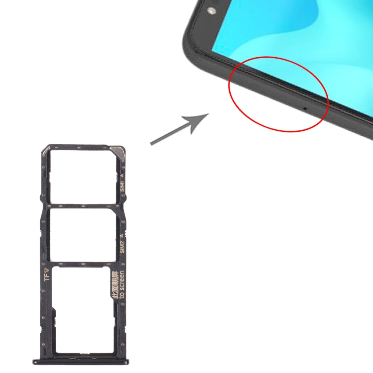 SIM Card Tray + SIM Card Tray + Micro SD Card Tray for Huawei Y5p (Black) - Card Socket by PMC TechLife | Online Shopping South Africa | PMC TechLife | Buy Now Pay Later Mobicred