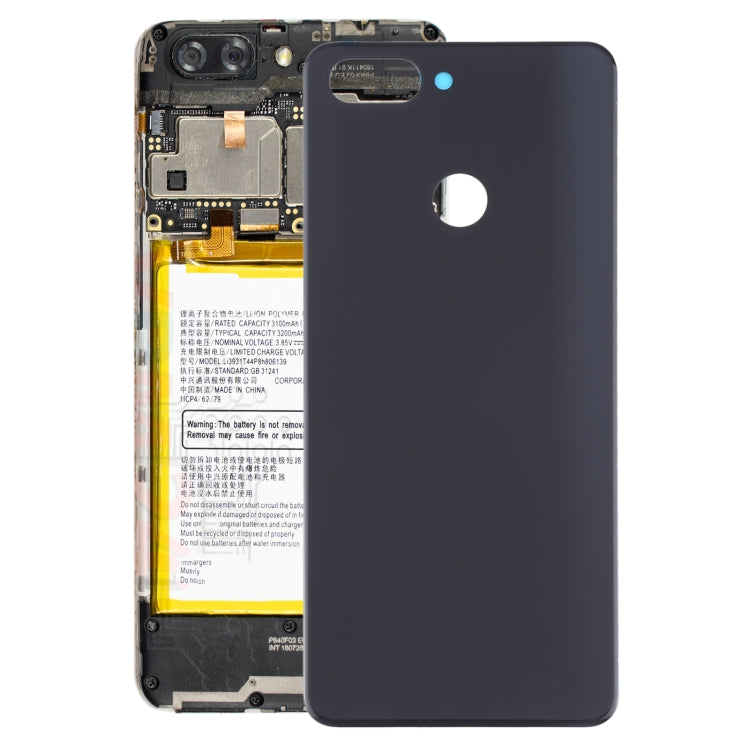 Glass Battery Back Cover for ZTE Blade V9(Black) - For ZTE by PMC Jewellery | Online Shopping South Africa | PMC Jewellery | Buy Now Pay Later Mobicred