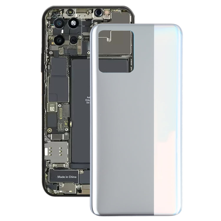 For OPPO Realme 8 4G RMX3085 Battery Back Cover (Silver) - Back Cover by PMC Jewellery | Online Shopping South Africa | PMC Jewellery | Buy Now Pay Later Mobicred