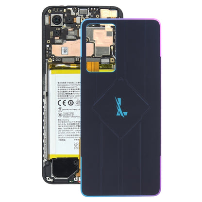 For OPPO Reno7 Pro 5G Glass Battery Back Cover (Colorful Black) - Back Cover by PMC Jewellery | Online Shopping South Africa | PMC Jewellery | Buy Now Pay Later Mobicred