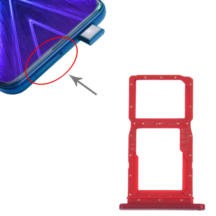 SIM Card Tray + SIM Card Tray / Micro SD Card Tray for Honor 9X (Red) - free shipping - PMc TechLife - Order now!
