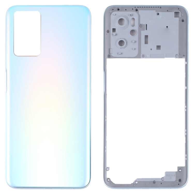 For OPPO A36/A76 Battery Back Cover with Middle Frame (Blue) - Back Cover by PMC Jewellery | Online Shopping South Africa | PMC Jewellery | Buy Now Pay Later Mobicred