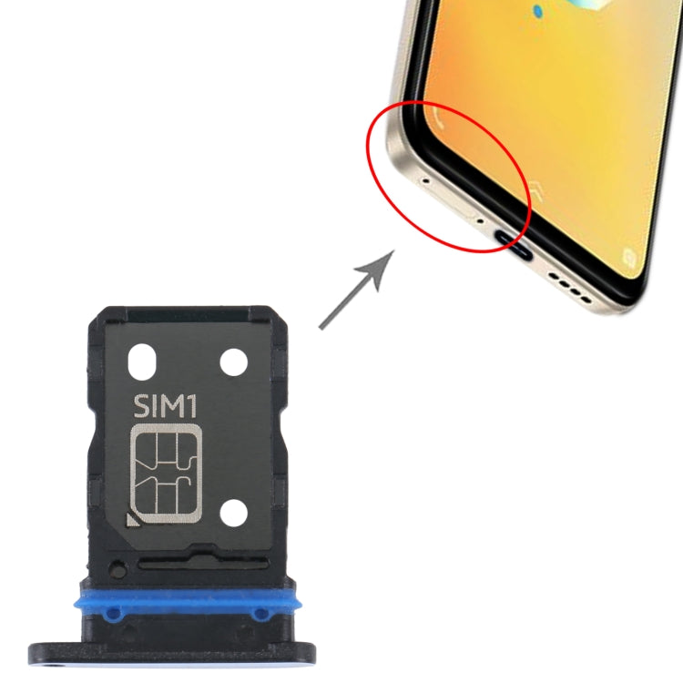 For vivo S15e SIM Card Tray + SIM Card Tray (Blue) - Card Socket by PMc TechLife | Online Shopping South Africa | PMc TechLife | Buy Now Pay Later Mobicred