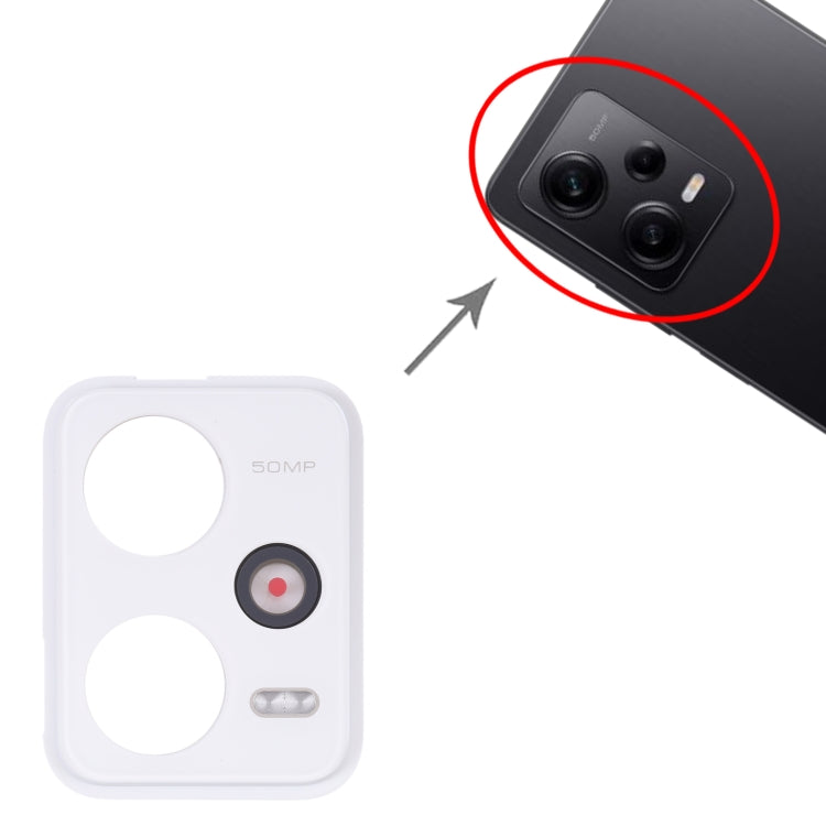 Back Camera Lens Frame for Xiaomi Redmi Note 12 Pro 5G (White) - Camera by PMC TechLife | Online Shopping South Africa | PMC TechLife