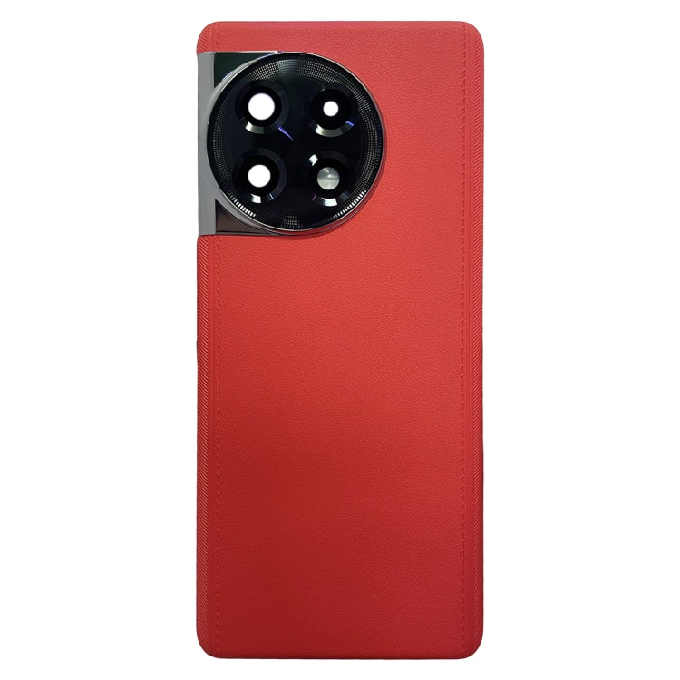 For OnePlus 11R CPH2487 Battery Leather Back Cover(Red) - Back Cover by PMC Jewellery | Online Shopping South Africa | PMC Jewellery