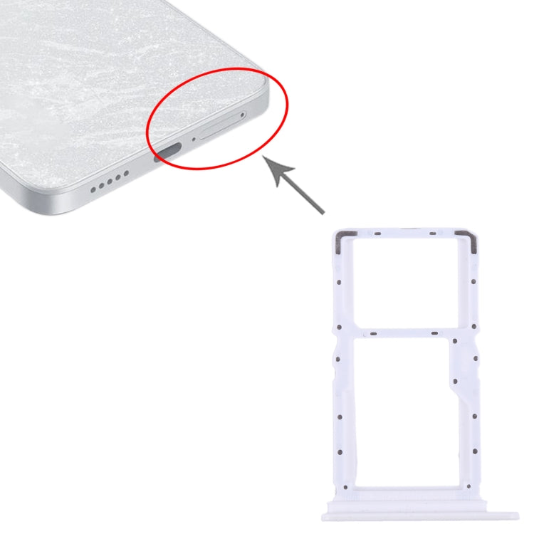 For Xiaomi Redmi Note 13 5G SIM Card Tray + SIM / Micro SD Card Tray (White) - Card Tray by PMC TechLife | Online Shopping South Africa | PMC TechLife