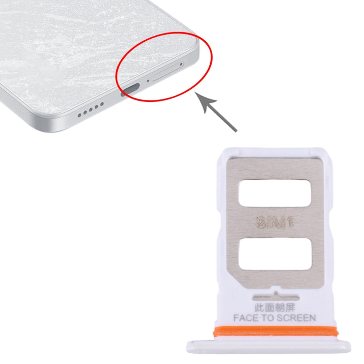 For Xiaomi Redmi Note 13 Pro 5G SIM Card Tray + SIM Card Tray (White) - Card Tray by PMC Jewellery | Online Shopping South Africa | PMC Jewellery