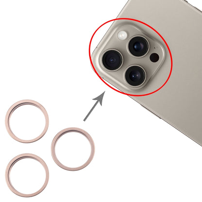 For iPhone 16 Pro Max 3pcs/set Rear Camera Glass Lens Metal Outside Protector Hoop Ring (Gold) -  by PMC Jewellery | Online Shopping South Africa | PMC Jewellery | Buy Now Pay Later Mobicred