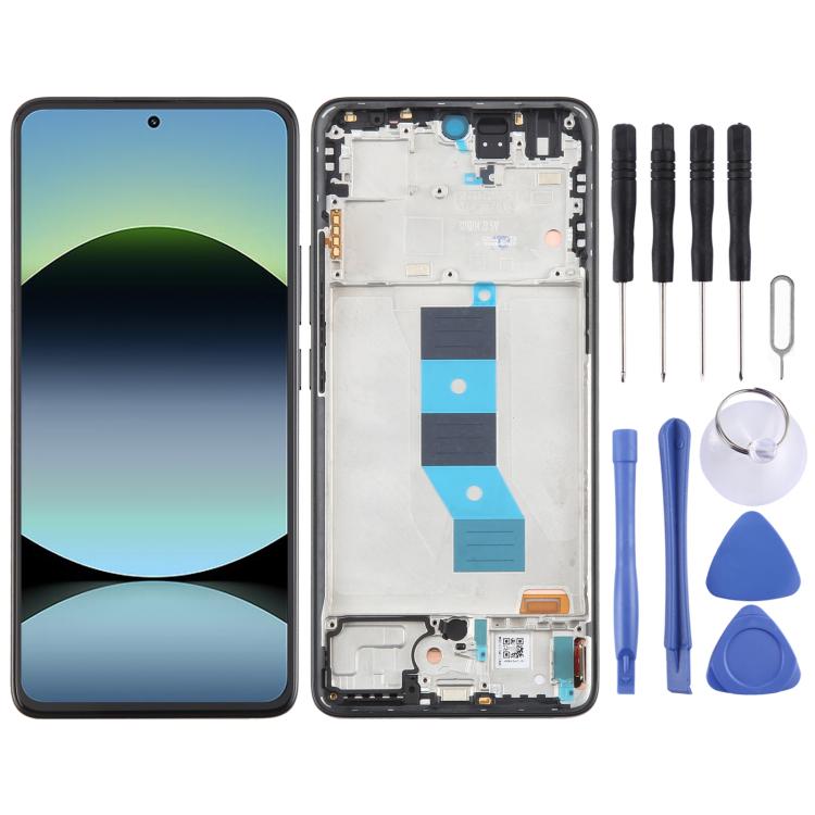 For Xiaomi Redmi Note 14 5G India AMOLED Original LCD Screen Digitizer Full Assembly with Frame (Black) - LCD Screen by PMc TechLife | Online Shopping South Africa | PMc TechLife | Buy Now Pay Later Mobicred