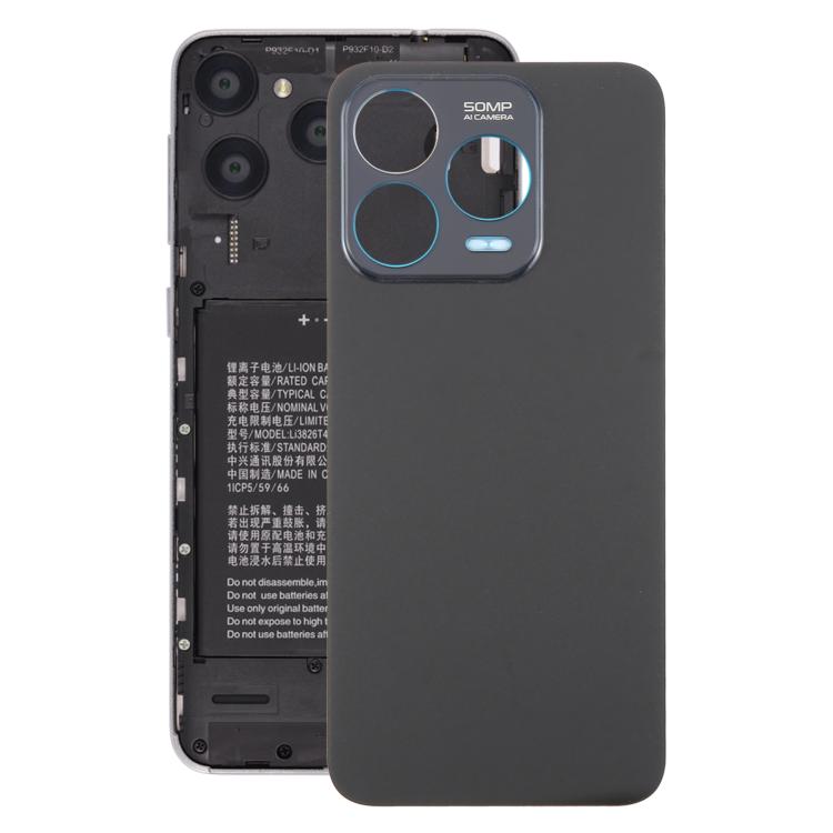 For ZTE Blade V70 Design Glass Battery Back Cover with Adhesive(Black) - For ZTE by PMc TechLife | Online Shopping South Africa | PMc TechLife | Buy Now Pay Later Mobicred