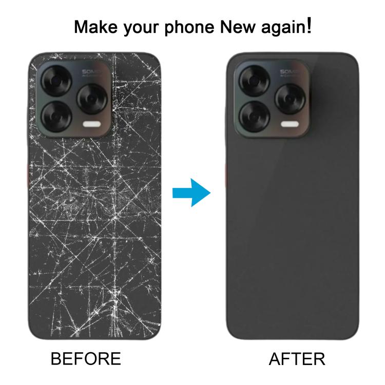 For ZTE Blade V70 Design Glass Battery Back Cover with Adhesive(Black) - For ZTE by PMc TechLife | Online Shopping South Africa | PMc TechLife | Buy Now Pay Later Mobicred