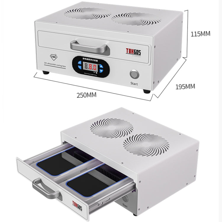 TBK 605 100W Mini UV Curing Lamp Box 48 LEDs Curved Surface Screen UV Curing Box, UK Plug - free shipping - PMC TechLife - Order now!