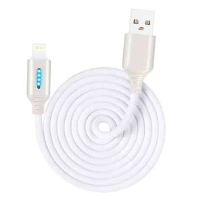 8 Pin Interface Zinc Alloy Marquee Luminous Intelligent Automatic Power off Charging Data Cable(white) - Normal Style Cable by PMC Jewellery | Online Shopping South Africa | PMC Jewellery | Buy Now Pay Later Mobicred