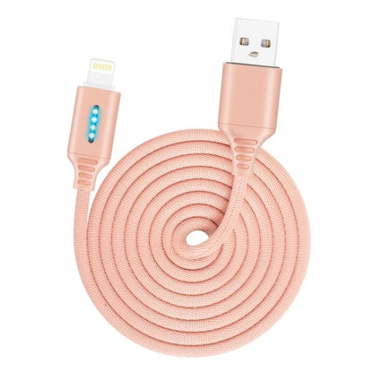 8 Pin Interface Zinc Alloy Marquee Luminous Intelligent Automatic Power off Charging Data Cable(rose gold) - Normal Style Cable by PMC Jewellery | Online Shopping South Africa | PMC Jewellery | Buy Now Pay Later Mobicred