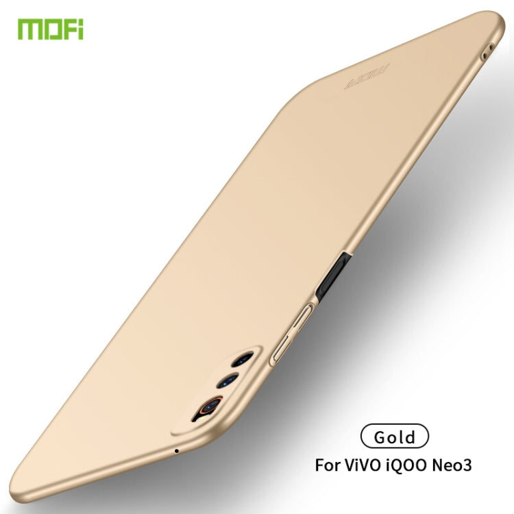 For Vivo iQOO Neo 3 MOFI Frosted PC Ultra-thin Hard Case(Gold) - vivo Cases by MOFI | Online Shopping South Africa | PMC Jewellery