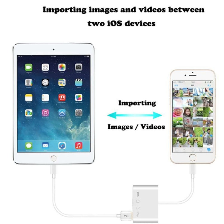 ZS-S1827 4 in 1 SD Card + TF Card + 8 Pin Charge + USB Interface to 8 Pin Interface Camera Reader Adapter, Support All iOS System - Converter & Adapter by PMC Jewellery | Online Shopping South Africa | PMC Jewellery | Buy Now Pay Later Mobicred