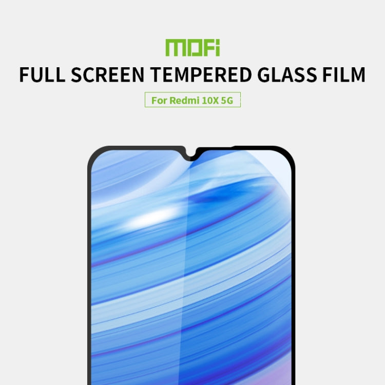 For Xiaomi RedMi 10X 5G MOFI 9H 2.5D Full Screen Tempered Glass Film(Black) -  by MOFI | Online Shopping South Africa | PMC Jewellery