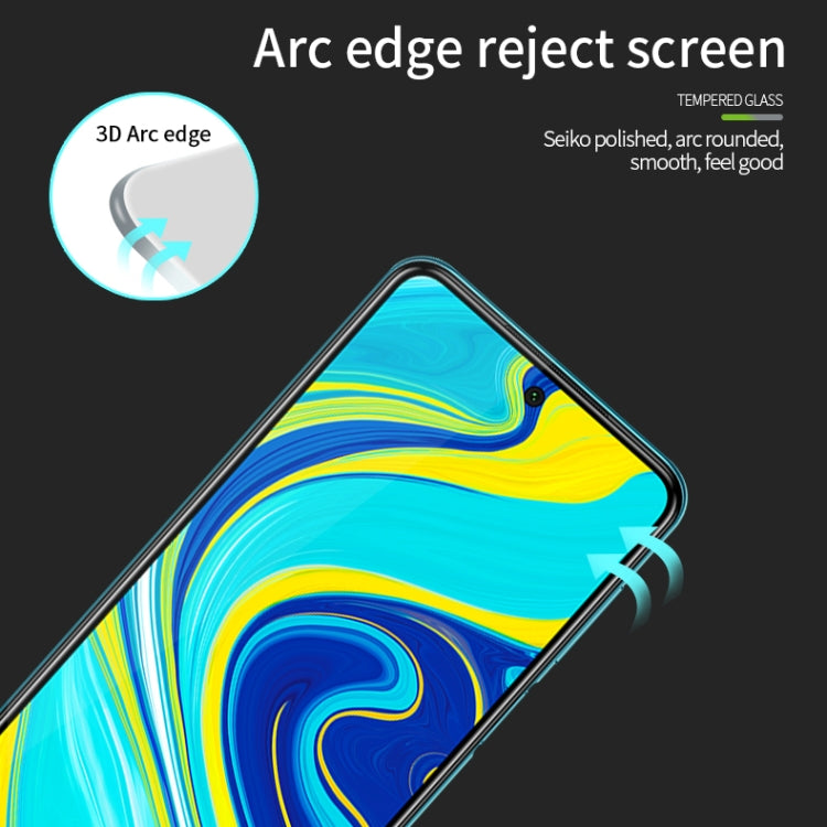 For Xiaomi Redmi Note 9 MOFI 9H 3D Explosion-proof Curved Screen Tempered Glass Film(Black) -  by MOFI | Online Shopping South Africa | PMC TechLife