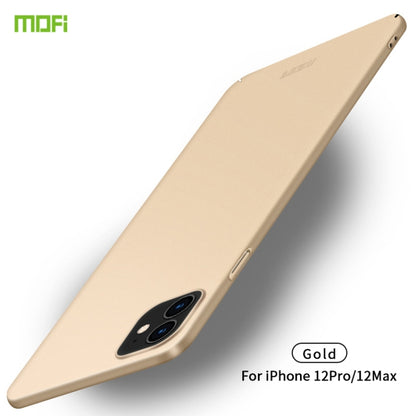 For iPhone 12 / 12 Pro MOFI Frosted PC Ultra-thin Hard Case(Gold) - iPhone 12 / 12 Pro Cases by MOFI | Online Shopping South Africa | PMC Jewellery