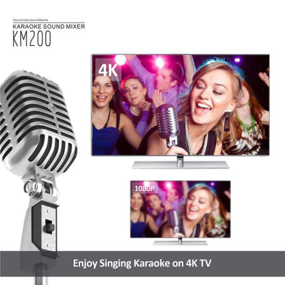 KM200 Portable Digital Stereo Audio Echo System Machine HDMI Karaoke Mixer Amplifier 4K/2K TV PC Home Theater - Microphone Audio Cable & Connector by PMC Jewellery | Online Shopping South Africa | PMC Jewellery | Buy Now Pay Later Mobicred