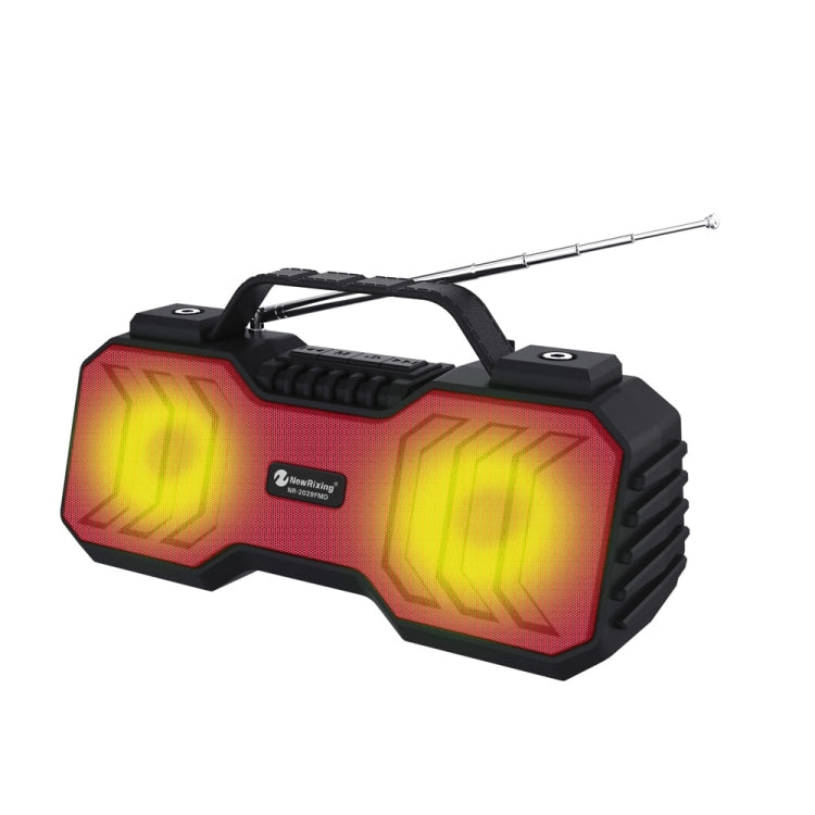 NewRixing NR-2029FMD TWS LED Flashlight Bluetooth Speaker, Support TF Card / FM / 3.5mm AUX / U Disk / Hands-free Calling(Red) - Desktop Speaker by NewRixing | Online Shopping South Africa | PMC Jewellery | Buy Now Pay Later Mobicred