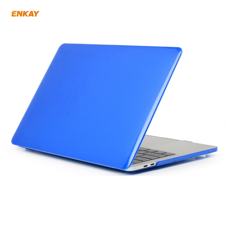 ENKAY 3 in 1 Crystal Laptop Protective Case + US Version TPU Keyboard Film + Anti-dust Plugs Set for MacBook Pro 13.3 inch A1708 (without Touch Bar)(Dark Blue) - MacBook Pro Cases by ENKAY | Online Shopping South Africa | PMC Jewellery | Buy Now Pay Later Mobicred