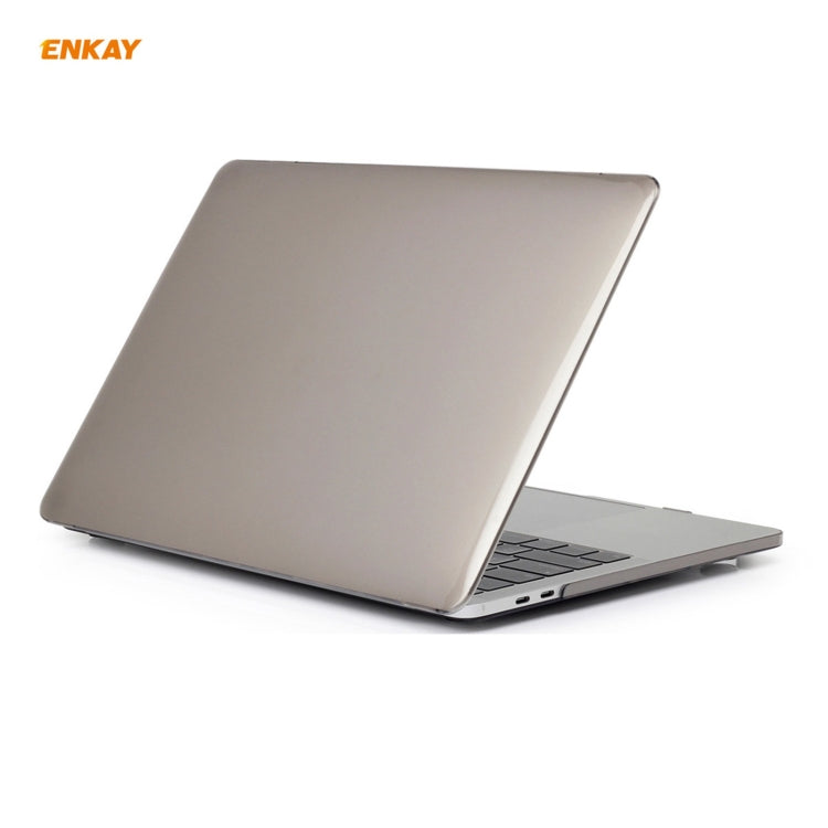 ENKAY 3 in 1 Crystal Laptop Protective Case + US Version TPU Keyboard Film + Anti-dust Plugs Set for MacBook Pro 13.3 inch A1708 (without Touch Bar)(Grey) - MacBook Pro Cases by ENKAY | Online Shopping South Africa | PMC Jewellery | Buy Now Pay Later Mobicred