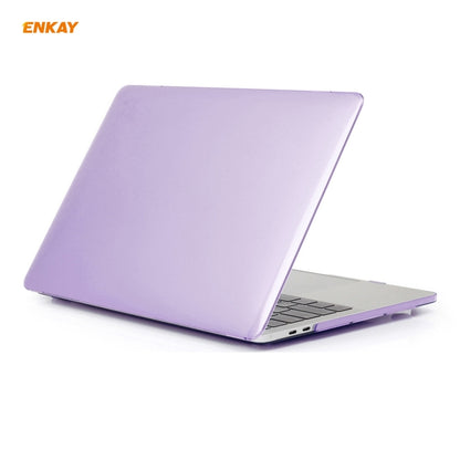 ENKAY 3 in 1 Crystal Laptop Protective Case + EU Version TPU Keyboard Film + Anti-dust Plugs Set for MacBook Pro 13.3 inch A1706 / A1989 / A2159 (with Touch Bar)(Purple) - MacBook Pro Cases by ENKAY | Online Shopping South Africa | PMC Jewellery | Buy Now Pay Later Mobicred