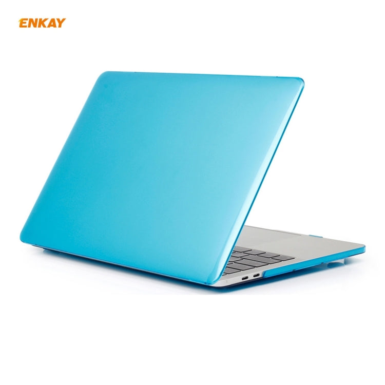 ENKAY 3 in 1 Crystal Laptop Protective Case + US Version TPU Keyboard Film + Anti-dust Plugs Set for MacBook Pro 13.3 inch A1706 / A1989 / A2159 (with Touch Bar)(Light Blue) - MacBook Pro Cases by ENKAY | Online Shopping South Africa | PMC Jewellery | Buy Now Pay Later Mobicred