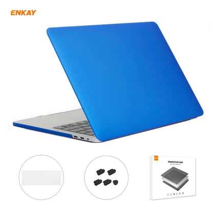 ENKAY 3 in 1 Matte Laptop Protective Case + EU Version TPU Keyboard Film + Anti-dust Plugs Set for MacBook Pro 13.3 inch A1708 (without Touch Bar)(Dark Blue) - MacBook Pro Cases by ENKAY | Online Shopping South Africa | PMC Jewellery | Buy Now Pay Later Mobicred