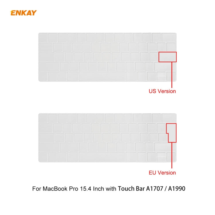 ENKAY 3 in 1 Matte Laptop Protective Case + US Version TPU Keyboard Film + Anti-dust Plugs Set for MacBook Pro 15.4 inch A1707 & A1990 (with Touch Bar)(Grey) - MacBook Pro Cases by ENKAY | Online Shopping South Africa | PMC Jewellery | Buy Now Pay Later Mobicred