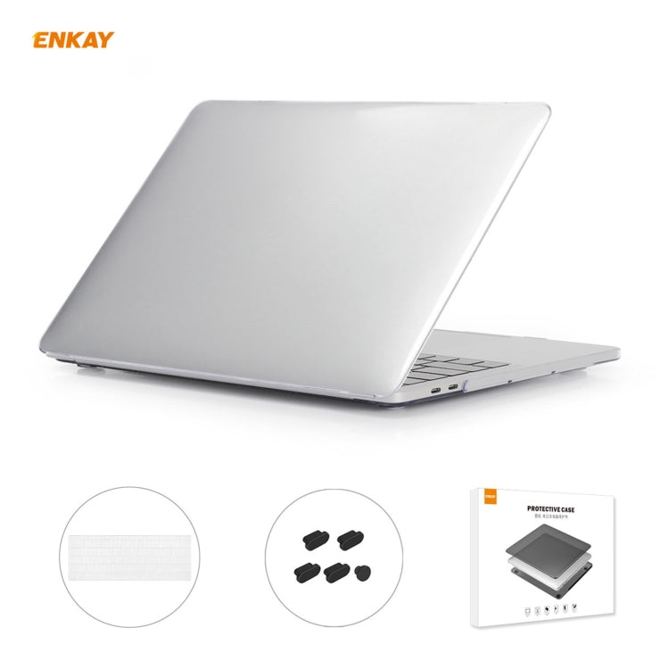 ENKAY 3 in 1 Crystal Laptop Protective Case + US Version TPU Keyboard Film + Anti-dust Plugs Set for MacBook Pro 15.4 inch A1707 & A1990 (with Touch Bar)(Transparent) - MacBook Pro Cases by ENKAY | Online Shopping South Africa | PMC Jewellery | Buy Now Pay Later Mobicred