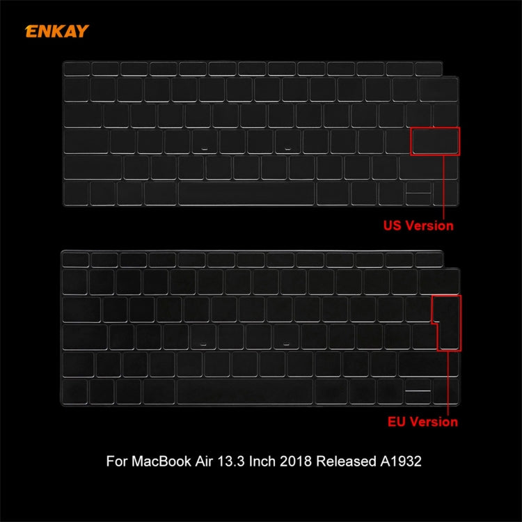 ENKAY 3 in 1 Crystal Laptop Protective Case + US Version TPU Keyboard Film + Anti-dust Plugs Set for MacBook Air 13.3 inch A1932 (2018)(Dark Blue) - MacBook Air Cases by WIWU | Online Shopping South Africa | PMC Jewellery | Buy Now Pay Later Mobicred