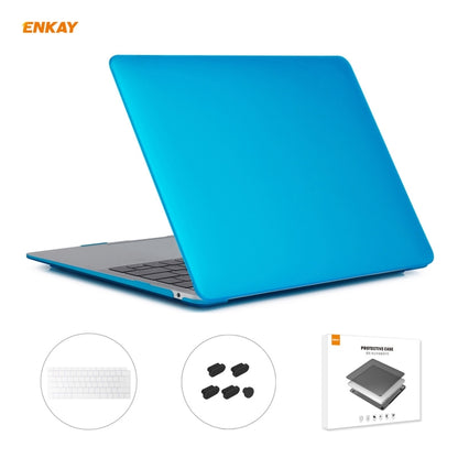 ENKAY 3 in 1 Matte Laptop Protective Case + EU Version TPU Keyboard Film + Anti-dust Plugs Set for MacBook Air 13.3 inch A1932 (2018)(Light Blue) - MacBook Air Cases by ENKAY | Online Shopping South Africa | PMC Jewellery | Buy Now Pay Later Mobicred