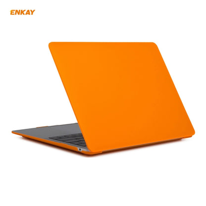 ENKAY 3 in 1 Matte Laptop Protective Case + EU Version TPU Keyboard Film + Anti-dust Plugs Set for MacBook Air 13.3 inch A1932 (2018)(Orange) - MacBook Air Cases by ENKAY | Online Shopping South Africa | PMC Jewellery | Buy Now Pay Later Mobicred