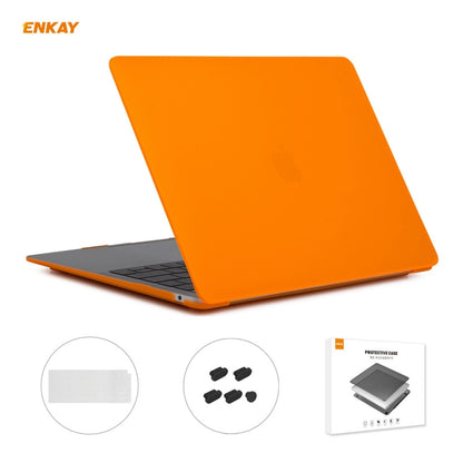 ENKAY 3 in 1 Matte Laptop Protective Case + EU Version TPU Keyboard Film + Anti-dust Plugs Set for MacBook Air 13.3 inch A2179 & A2337 (2020)(Orange) - MacBook Pro Cases by ENKAY | Online Shopping South Africa | PMC Jewellery | Buy Now Pay Later Mobicred