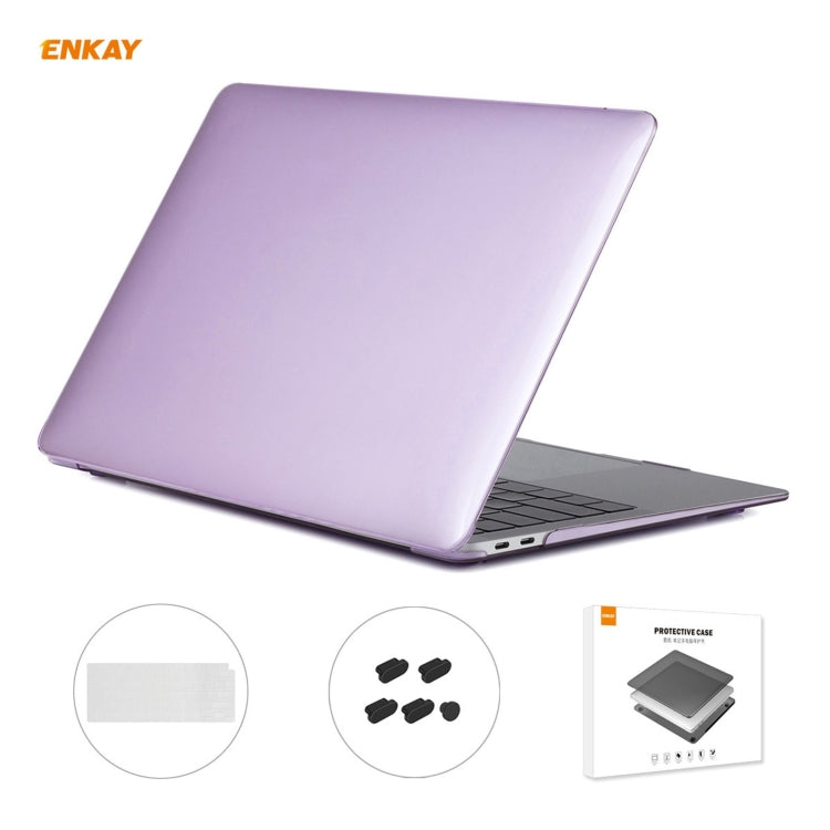 For MacBook Air 13.3 inch A2179 & A2337 2020 ENKAY 3 in 1 Crystal Laptop Protective Case + US Version TPU Keyboard Film + Anti-dust Plugs Set(Purple) - MacBook Air Cases by WIWU | Online Shopping South Africa | PMC Jewellery | Buy Now Pay Later Mobicred