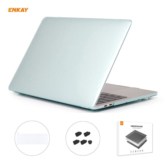 ENKAY 3 in 1 Crystal Laptop Protective Case + US Version TPU Keyboard Film + Anti-dust Plugs Set for MacBook Pro 13.3 inch A2251 & A2289 & A2338 (with Touch Bar)(Green) - MacBook Pro Cases by ENKAY | Online Shopping South Africa | PMC Jewellery | Buy Now Pay Later Mobicred