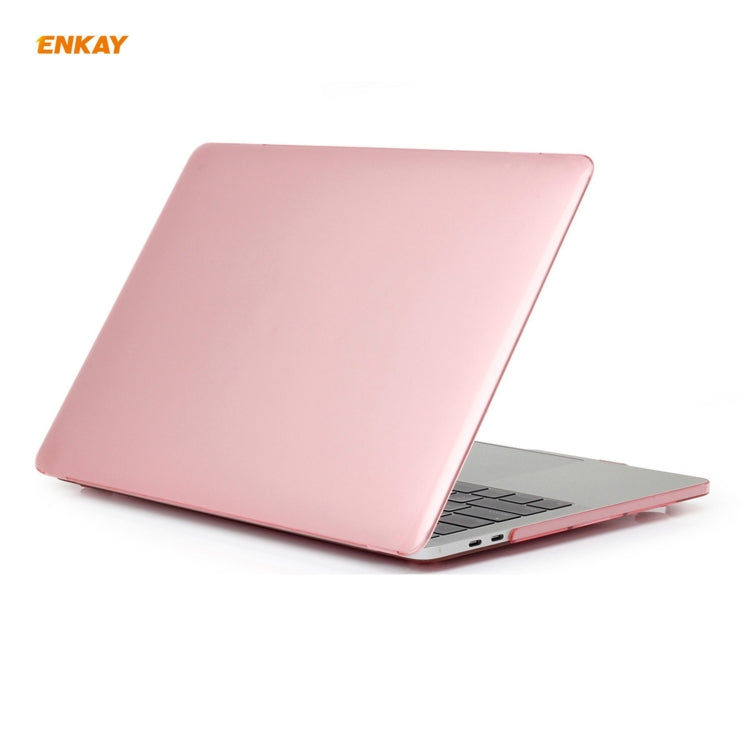 ENKAY 3 in 1 Crystal Laptop Protective Case + EU Version TPU Keyboard Film + Anti-dust Plugs Set for MacBook Pro 13.3 inch A2251 & A2289 & A2338 (with Touch Bar)(Pink) - MacBook Pro Cases by ENKAY | Online Shopping South Africa | PMC Jewellery | Buy Now Pay Later Mobicred