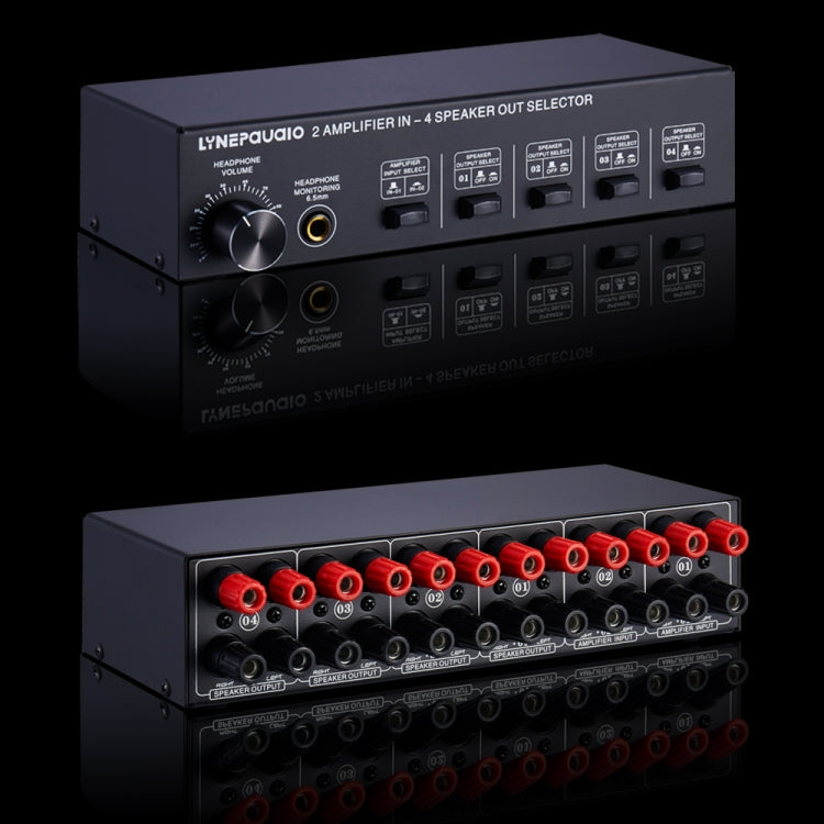 B032 2-in 4-out Power Amplifier Sound Switcher Speaker  Lossless Sound Quality 300W Per Channel Switch Distributor Comparator with Headset Monitoring Function / Audio Input -  by PMC Jewellery | Online Shopping South Africa | PMC Jewellery | Buy Now Pay Later Mobicred