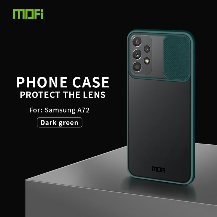 For Samsung Galaxy A72 5G / 4G MOFI Xing Dun Series Translucent Frosted PC + TPU Privacy Anti-glare Shockproof All-inclusive Protective Case(Green) - Galaxy Phone Cases by MOFI | Online Shopping South Africa | PMC Jewellery