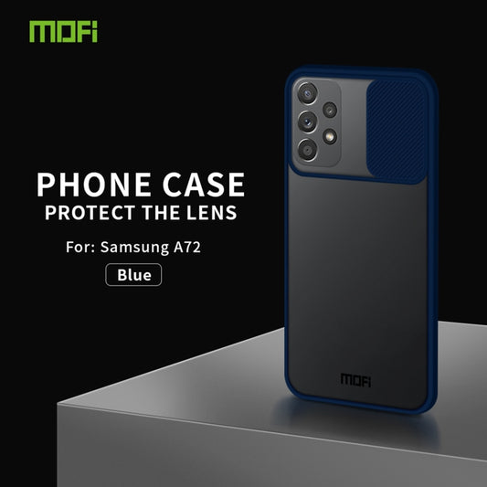 For Samsung Galaxy A72 5G / 4G MOFI Xing Dun Series Translucent Frosted PC + TPU Privacy Anti-glare Shockproof All-inclusive Protective Case(Blue) - Galaxy Phone Cases by MOFI | Online Shopping South Africa | PMC Jewellery